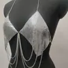 Skl000160 Chaleco Metálico Sexy de Cadena para Cuerpo con Espalda Descubierta y Ombligo al Aire Estilo Callejero Europeo y Americano