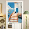 Cortina de Puerta de Tela Simple Escandinava Cortina de Partición Dibujo Animado Lindo Dormitorio Baño Cortina de Inodoro Media Cortina Cortina Colgante