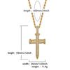 Colgante vintage de cruz de tres hojas con diseño de rosa nueva de estilo europeo y americano de Jinao, lleno de circonitas, accesorios de hip-hop para hombres y mujeres.