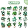 20 Peças de Ímãs de Geladeira de Plantas Verdes Magnéticas Macias, Pequenas Plantas Frescas em Vasos, Adesivos Magnéticos Decorativos Exquisitos para Armário de Arquivos de Computador DIY