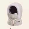 Máscara facial de una pieza para el invierno, con forro polar, engrosada, a prueba de viento y cálida, adecuada para ciclismo al aire libre y para proporcionar protección contra el frío