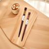 Palillos chinos de madera maciza rojos de estilo chino para el hogar, con tiras de colores de madera empalmadas creativas, palillos para una persona, palillos japoneses retro para adultos, venta al por mayor