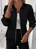 2025 Sitio Independiente Deseo Amazon TUME Más Vendido Otoño/Invierno Color Sólido Manga Larga Punto Cremallera Chaqueta Ropa para Mujer