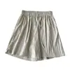 Shorts Casuales Plisados Holgados para Mujer, Delgados, Frescos, Cómodos, de Pierna Ancha, Pantalones Frescos, Adelgazantes, Combinan con Todo, para Caminar con Pereza, Pantalones Cortos Hot