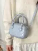 Bolsa Transversal de Ombro Único Cor Sólida Simples Estilo Coreano para Mulheres, Design de Nicho, Bolsa de Mão com Textura Fashion, Mochila Versátil