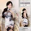Domila Lingerie Nova Cheongsam Estampada Aprimorada Sem Costas Slim Fit Saia com Fenda no Quadril Estilo Chinês Camisola Estilo Nacional