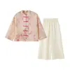 Conjunto de Niña Princesa Yuanyuan 2026 Verano Nuevo Estilo Nuevo Estilo Chino Conjunto de Dos Piezas Lyocell Conjunto de Niña Nuevo Estilo Chino