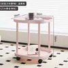 Mesa de Centro Dupla Camada Mini Móvel para Uso Lateral de Sofá, Mesa Pequena Minimalista, Prateleira Pequena de Armazenamento de Cabeceira para Quarto e Varanda