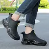 Botas de Lluvia Nuevas para Hombre hasta el Tobillo Zapatos de Agua Engrosadas Impermeables Antideslizantes Resistentes al Desgaste Cálidas de Trabajo Botas de Goma Botas de Lluvia para Pesca en la Playa