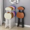 Silla Plegable, Silla de Comedor para el Hogar, Silla Sencilla, Silla de Ocio con Respaldo, Taburete para Dormitorio, Silla de Balcón, Taburete Redondo Portátil para Adultos