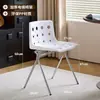 Silla de Moda Modelo Nuevo Coreano Estilo Occidental Vintage Silla Agujero de Queso Minimalista Tienda de Café Té con Leche Silla de Comedor Dopamina con Respaldo