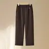 Pantalones rectos de abuela para otoño, pantalones largos casuales de cintura alta para mujeres de mediana edad y mayores, holgados y adelgazantes con cintura elástica, pantalones de mamá