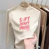 Camiseta linda y casual de manga larga para niñas, nueva colección otoño/invierno 2026, hecha de tela polar suave, estilo pullover con cuello semialto