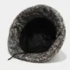 Otoño e Invierno Nuevo Color Color Mixto Sombrero de Pescador para Mujer Sombrero de Cubo Retro de Tweed Artístico Casual Adelgazante para la Cara Cálido de Moda