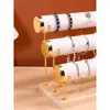 Soporte Sencillo para Pulseras de Joyería Dorado de Tres Niveles Soporte de Exhibición para Pulseras de Reloj Soporte para Pulseras Adorno de Mostrador Soporte de Exhibición