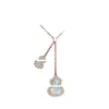 Novo colar de cabaça Kirin feminino vermelho ônix branco fritillaria banhado a ouro rosa 18k pingente de diamante corrente de clavícula segura