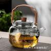 Tetera Lift Pot de Vidrio Borosilicato Alto Tetera con Asa de Nogal Tetera de Vidrio Transparente Especial para Estufa Eléctrica de Cerámica