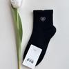Calcetines para Mujer Estilo Coreano con Estampado de Corazones en Colores Caramelo, Calcetines de Algodón Puro sin Costuras, Absorbentes de Sudor, Resistentes a Olores, Calcetines Antibacterianos de Media Pantorrilla, Calcetines Casuales de Algodón para el Hogar