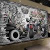 Papel tapiz de motocicleta retro nostálgico 3D pegatinas de pared personalizadas para bar ktv restaurante estilo industrial papel tapiz autoadhesivo