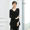 Oferta de Liquidação ~ Vestido Feminino Manga Curta Decote V para Primavera e Verão, Yoga, Dança Latina, Vestido de Prática de Dança Clássica e Moderna em Modal