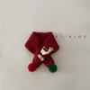 Bufanda de Invierno Gruesa Cálida Cruzada con Doble Bola para Niños Bebé Infantil Navidad Roja para Llevar en el Cuello Invierno