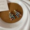 Fiesta de Navidad ~ Pendientes de Borla de Árbol de Navidad para Mujer Estilo Europeo y Americano Transfronterizo Atmósfera Navideña Pendientes Creativos Regalos