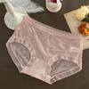Ropa interior para mujer, entrepierna de seda, volantes, seda helada, sin costuras, sensación de desnudez, 0 ataduras, estilo japonés, bragas para niña, tiro medio, cómodas