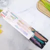 Conjunto de Facas de Aço Inoxidável Estilo Cozinha Conjunto de Facas de Palha de Trigo Conjunto de 6 Peças com Tesoura Conjunto Multifuncional de Facas de Cozinha