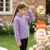Blusa de gola alta para meninas jaqueta de fleece infantil espessa e forrada essencial para uniforme escolar de menina moletom com zíper de fleece dupla face