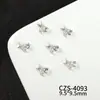 Acessórios de unha populares estilo francês em prata, acessórios de unha de alta qualidade versáteis de luxo leve com coração e borboleta vazados adornados com diamantes