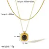 Pulsera de Acero de Titanio con Diseño Abierto de Piedras Preciosas Estilo Francés Vintage Europeo y Americano Set de Joyería 18K Oro Sin Decoloración Decoración Venta al por Mayor