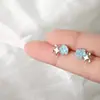 Cuatro Aretes de Flor de Rosa Mangxing Super Hermosos Aretes de Flor Encantadora Azul Exquisitos Estrellas Aretes de Flor de Camelia Coloridos Para Mujer