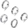 Anillo giratorio de cadena para hombre de acero de titanio, con diseño de Sol, Luna y Estrellas, que gira, para aliviar el estrés, anillo moderno para aliviar la ansiedad, superventas transfronterizo