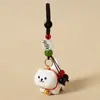 Llavero Colgante Tallado en Madera Hecho a Mano Perro Samoyedo Lindo Adorno para Mochila Regalo para Cumpleaños de Amigo