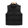 Chaleco de Algodón con Relleno de Plumas de Cuello Alto Otoño Invierno Hombres Mujeres Exterior Cortavientos Calidez Ropa de Trabajo en Equipo Chaleco Impresión Personalizada Logo