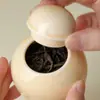 Mini Tarro de Cerámica para Té con Esmalte de Color Original de las Dinastías Tang y Song, Juego de Té Kung Fu, Tarro Sellado para Polvo Aromático, Tarro Pequeño de Almacenamiento