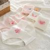 Ropa Interior de Niña Estilo Japonés Rosa Algodón Puro Aguja Transpirable Lindo Garra de Gato Estudiante Fiesta Algodón Calzones de Cintura Media