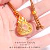 Nuevo Collar de Yang Mi Estilo Chino Colgante Hueco Tallado de Calabaza Dorado Fortuna Bolsa de Fortuna Antigua Elegante Versátil Tendencia