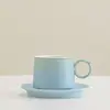 Taza de café de cerámica de alta gama, exquisita, estilo ins, con cuchara y platillo, juego de regalo, taza transfronteriza, regalo de empresa