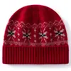 Nuevo gorro de jacquard de copo de nieve retro de cachemira, sombrero cálido y resistente al frío, gorro de punto simple, gorro para ciclismo al aire libre
