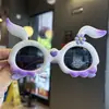 Nuevas Gafas de Sol Polarizadas para Niños de Conejito de Orejas Largas con Bloques de Color Lindas de Flor Pequeña Princesa de Silicona de Color Degradado