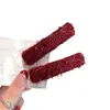Pinza para el pelo rectangular roja exquisita y dulce estilo coreano Bb Clip para mujer, Pasador elegante de alta gama vintage, Pinza para flequillo, Accesorio para el cabello