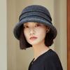 Sombrero de pescador de lana para mujer otoño e invierno retro británico moda francesa estilo occidental estilo Hepburn sombrero de fieltro de ala pequeña sombrero de cuenco