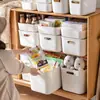 Caixa de Armazenamento de Mesa com Tampa para Miudezas Lanches Cosméticos Cesta de Armazenamento Caixa de Organização para Cozinha Gaveta Caixa de Armazenamento para Guarda-Roupa
