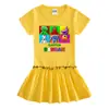 Vestido de manga corta para niños coreanos, falda fina plisada con orejas, novedad de verano de 2023