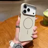 Adequado para Capa de Celular Magnética Círculo Fino Armadura Dourada Iphone17Promax Apple 16 Toque de Pele Capa Protetora Rígida Anti-Queda 15