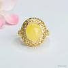 Anel de Âmbar Natural e Cera de Abelha Guan Yu Anel de Dedo Amarelo Óleo de Frango Joias da Moda Nacional Feminina Atacado Dropshipping S4071102L
