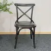Silla de Comedor de Madera Maciza Silla de Cafetería Silla con Respaldo de Horquilla Estilo Campestre Americano Silla Hueso Silla de Casa de Té Taburete de Restaurante Industrial Silla Nórdica Francesa