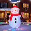 Muñeco de Nieve Inflable Navideño de 1.2m con LED Colorido Giratorio para Decoración de Fiesta Festiva en Jardín Exterior