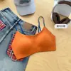Lingerie de top tubinho sexy com estampa de leopardo original sem costura para mulheres, projetado para seios pequenos, com um lindo decote nas costas, estilo sem costas, anti-exposição e suporte lateral para os seios, fino e leve